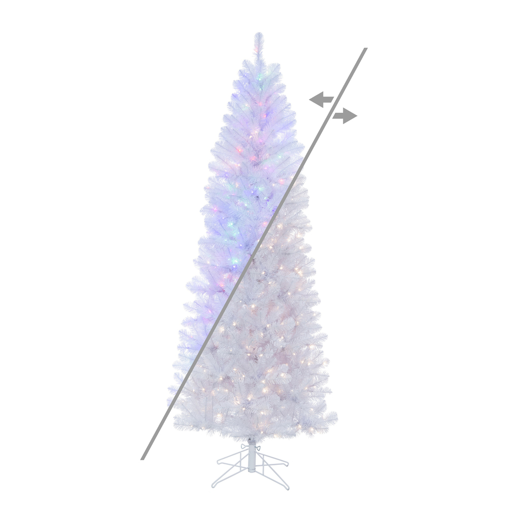 Vickerman White Salem Pencil Pine Artificial Christmas Tree