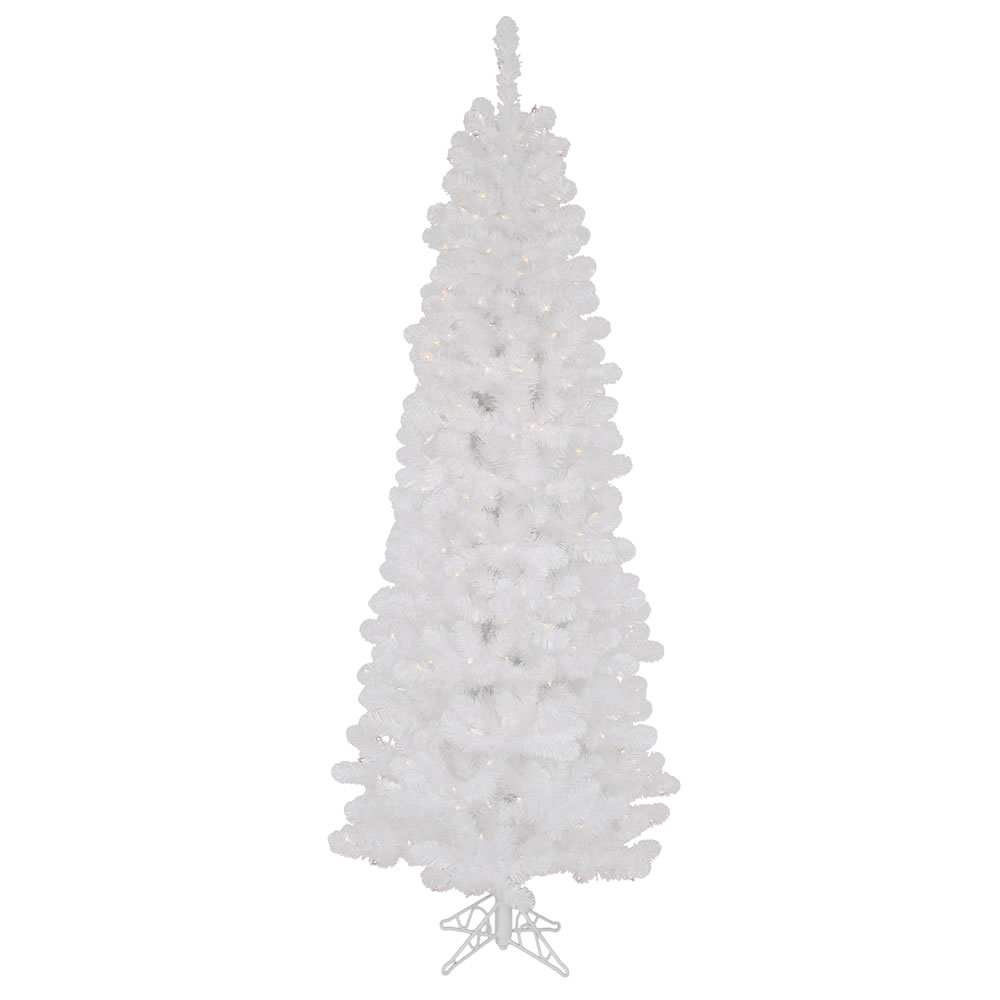 Vickerman White Salem Pencil Pine Artificial Christmas Tree