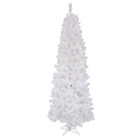 Vickerman White Salem Pencil Pine Artificial Christmas Tree