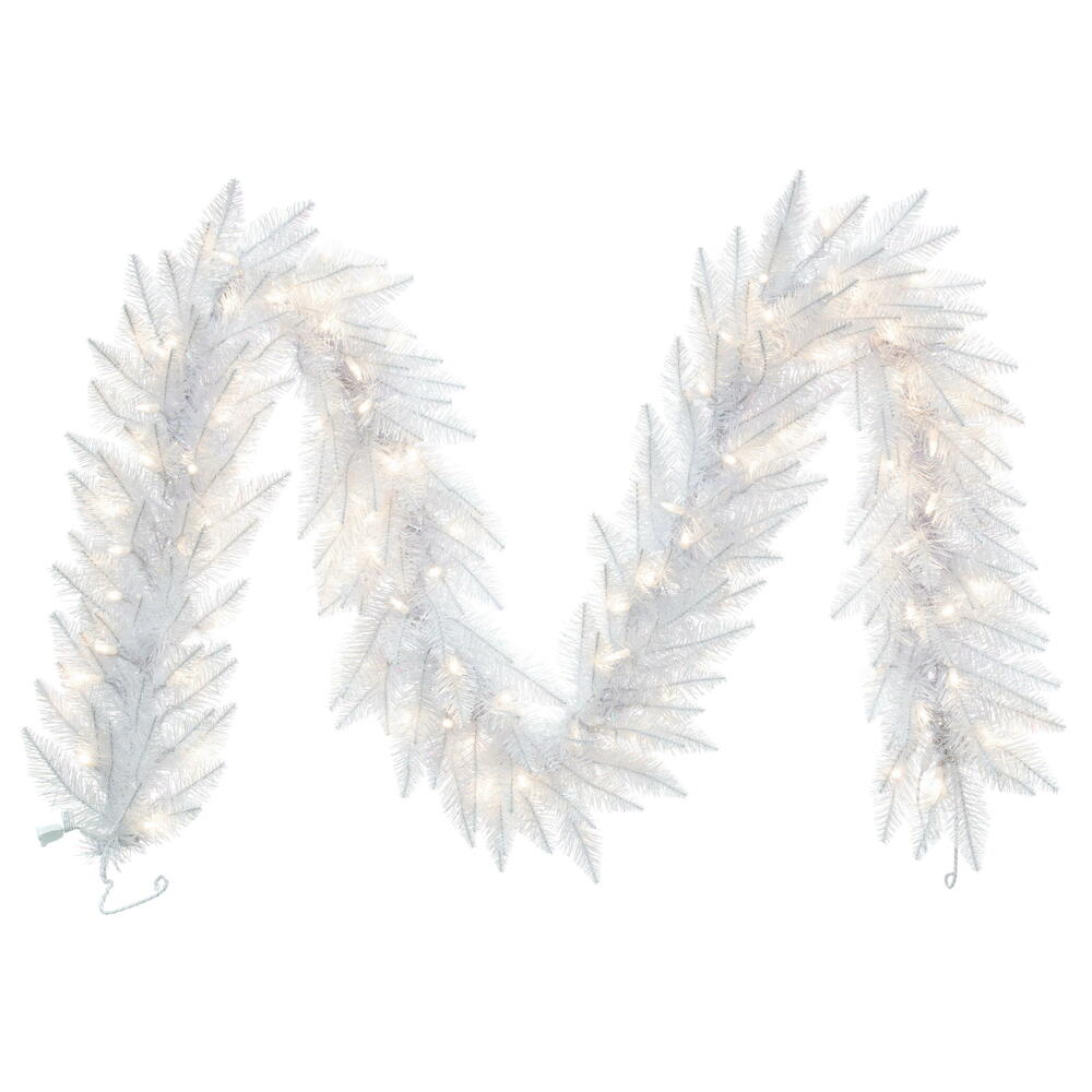 Vickerman Artificial Sparkle White Spruce Garland