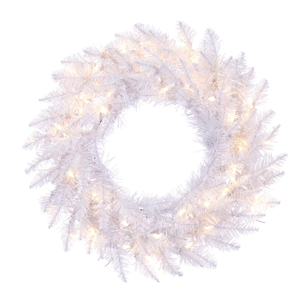 Vickerman Artificial Sparkle White Spruce Wreath