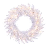 Vickerman Artificial Sparkle White Spruce Wreath