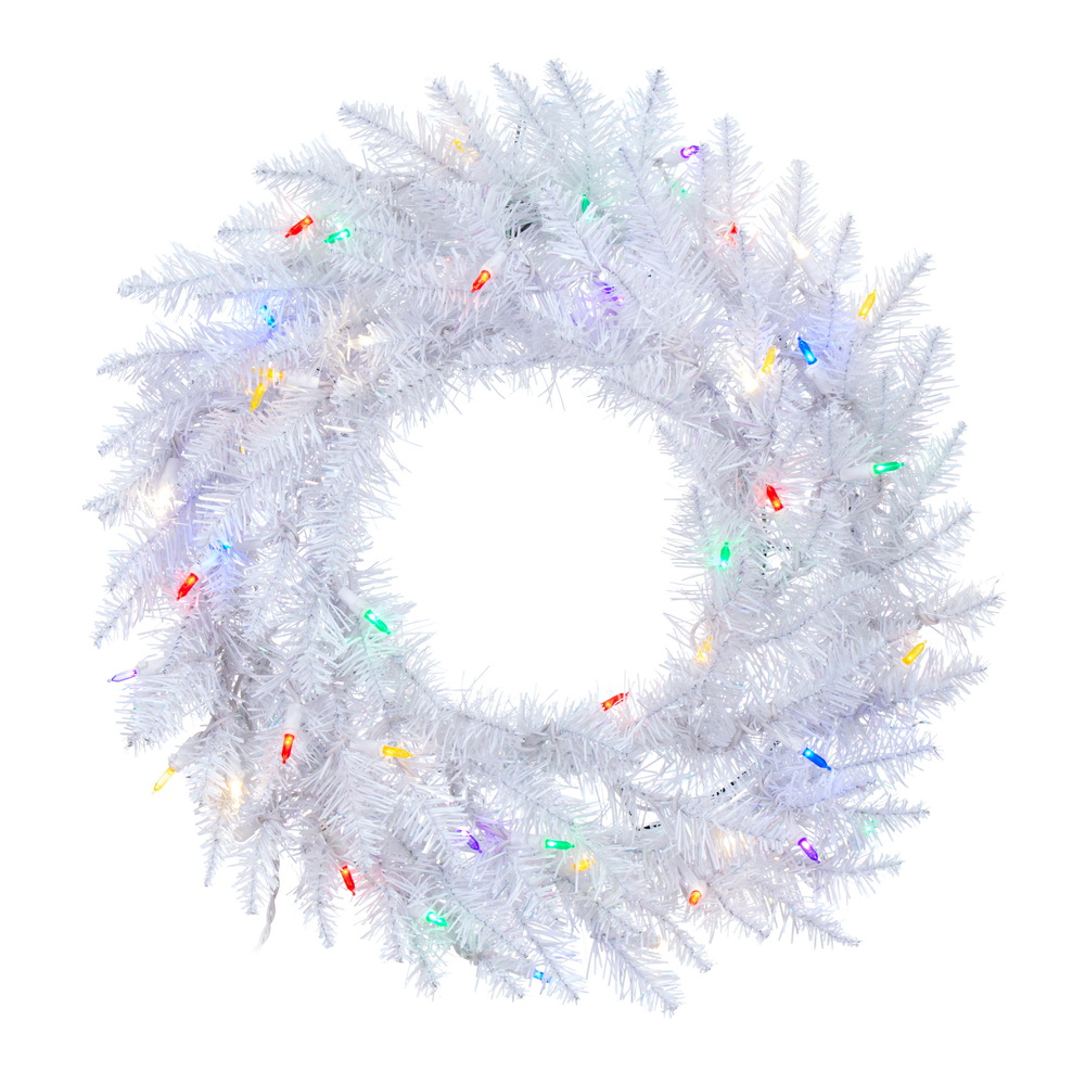 Vickerman Artificial Sparkle White Spruce Wreath