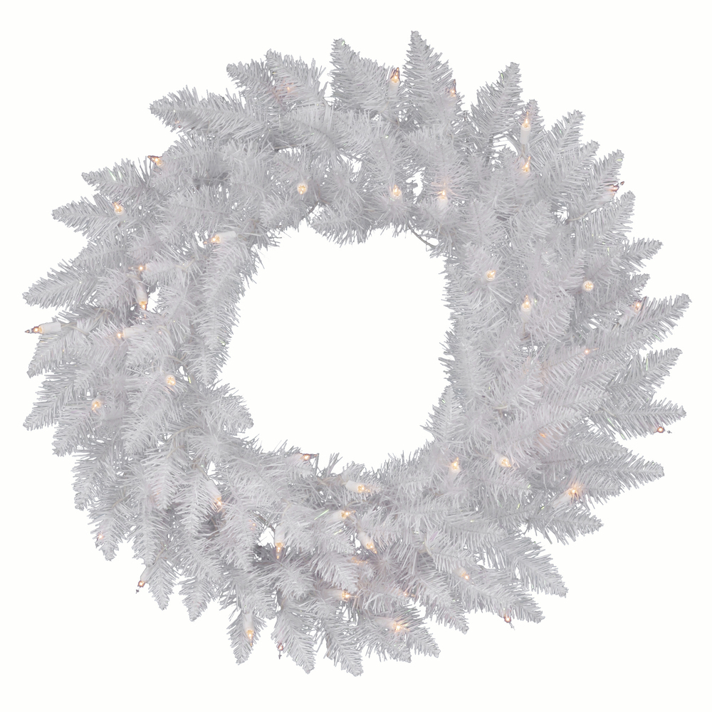 Vickerman Artificial Sparkle White Spruce Wreath