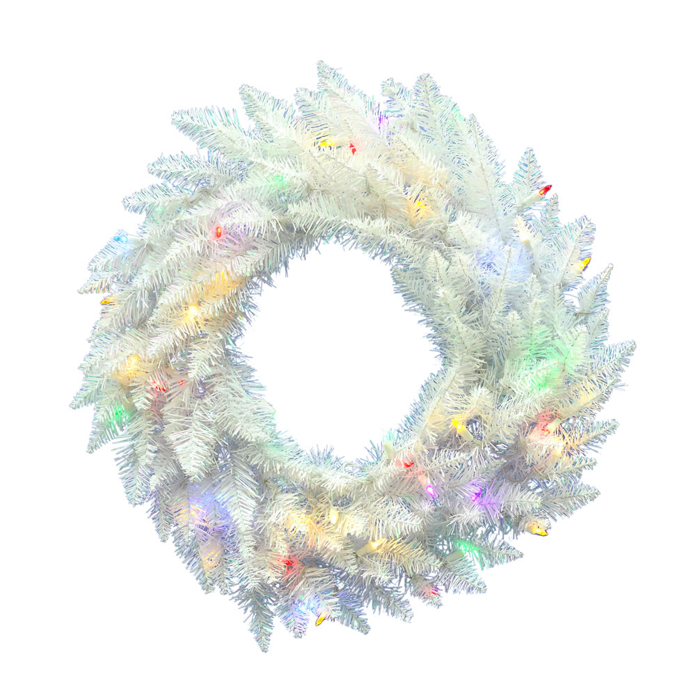 Vickerman Artificial Sparkle White Spruce Wreath