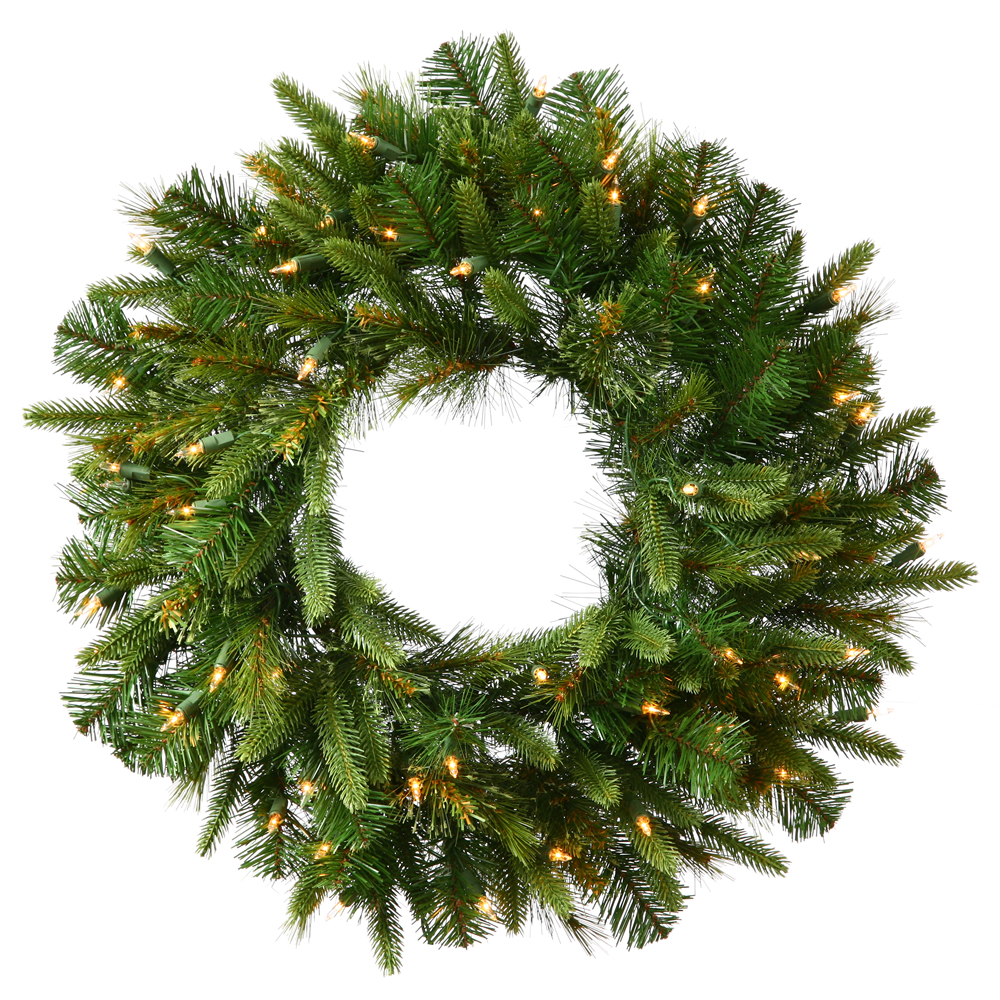 Vickerman Artificial 30" Cashmere Pine Wreath Battery Operated