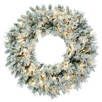 Vickerman Artificial Flocked Snow Ridge Wreath