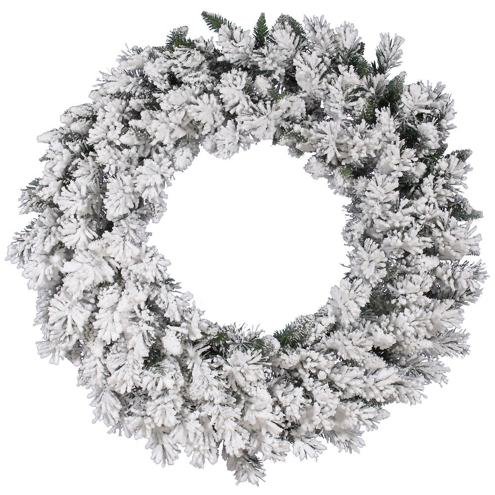 Vickerman Artificial Flocked Snow Ridge Wreath