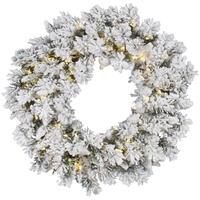 Vickerman Artificial Flocked Snow Ridge Wreath