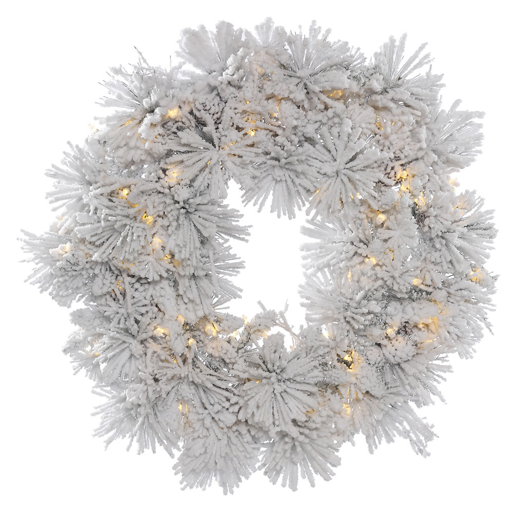 Vickerman Flocked Alberta Artificial Wreath