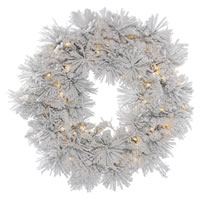 Vickerman Flocked Alberta Artificial Wreath