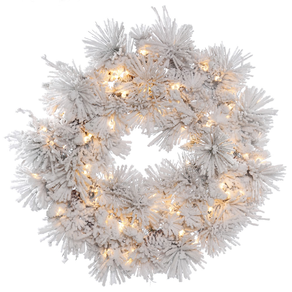 Vickerman Flocked Alberta Artificial Wreath