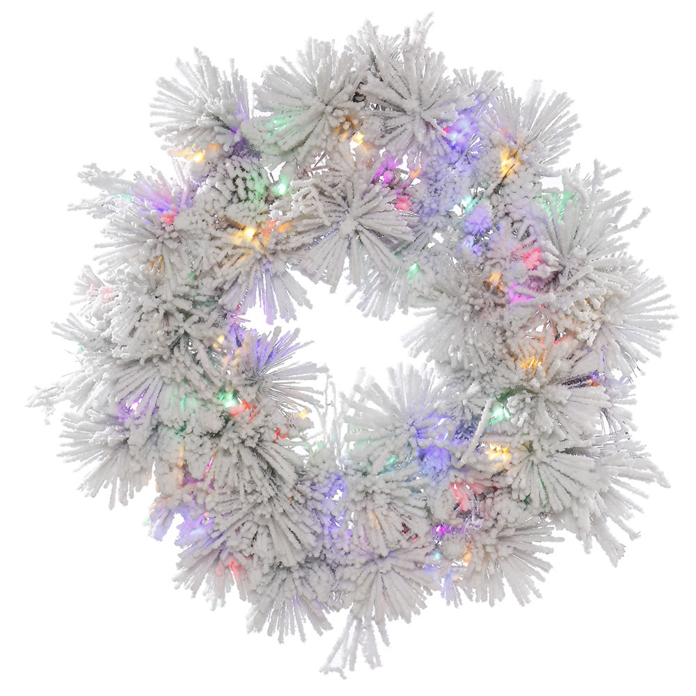 Vickerman Flocked Alberta Artificial Wreath