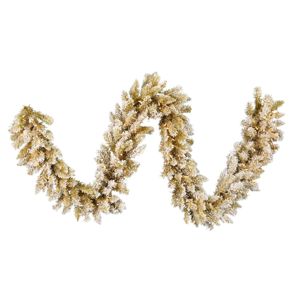 Vickerman Artificial Frosted Gold Fir Garland