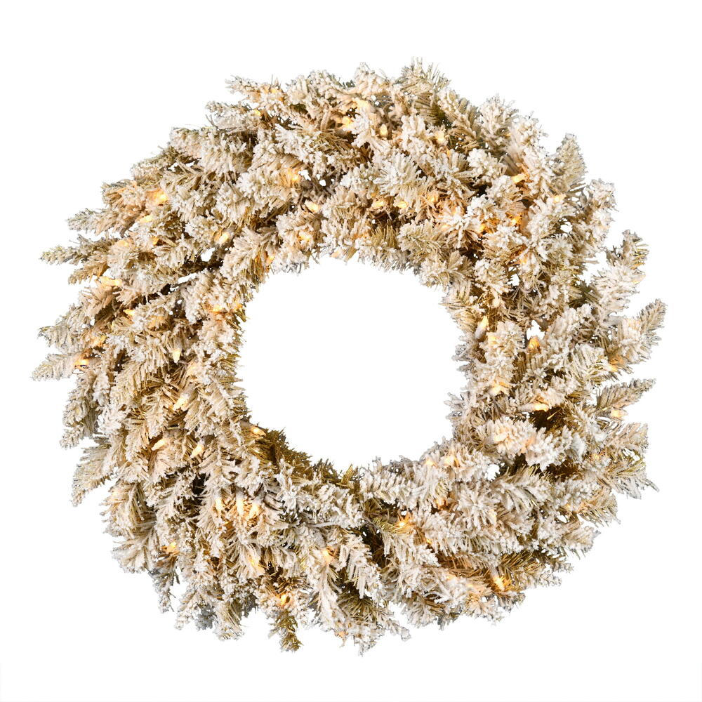 Vickerman Artificial Frosted Gold Fir Wreath
