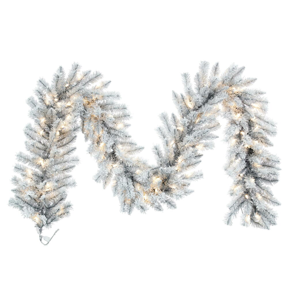 Vickerman Artificial Frosted Silver Fir Garland