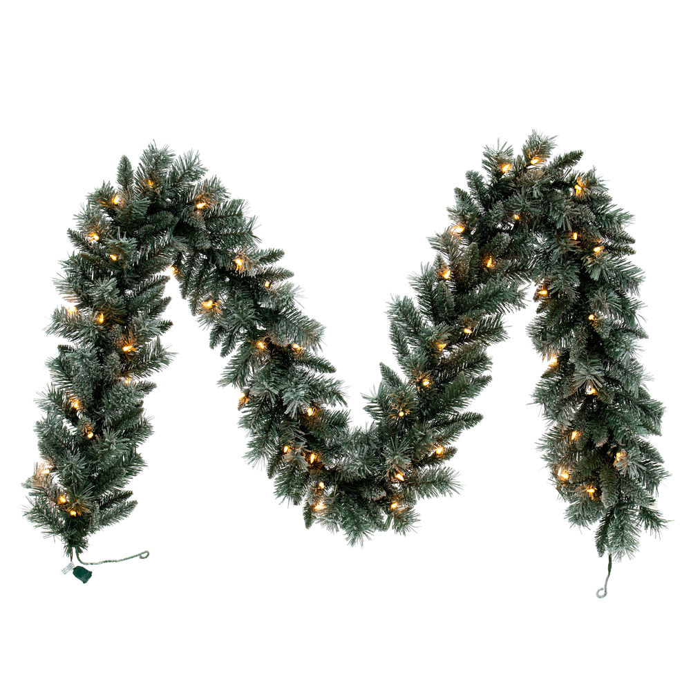 9' Frosted Mixed Pine Garland 50CL