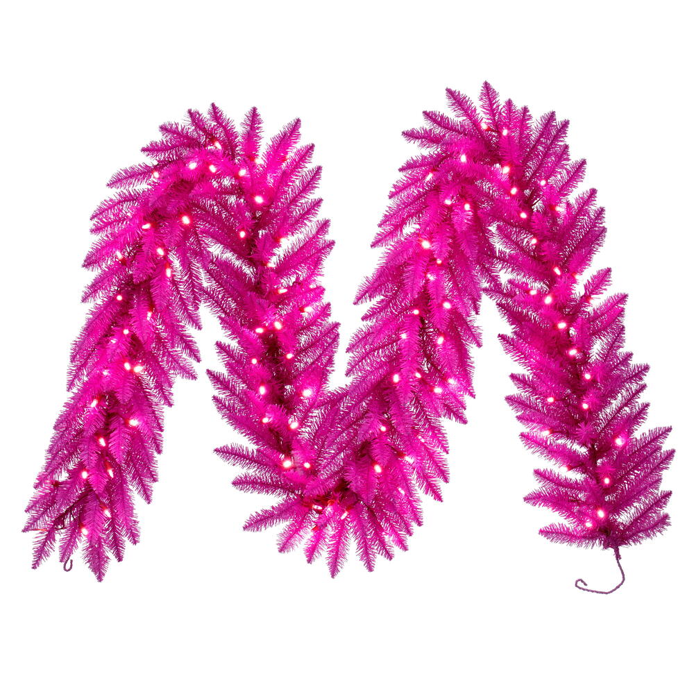 Vickerman Hot Pink Artificial Garland