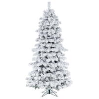 Vickerman Flocked Slim Alaskan Artificial Christmas Tree