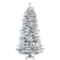 Vickerman Flocked Slim Alaskan Artificial Christmas Tree