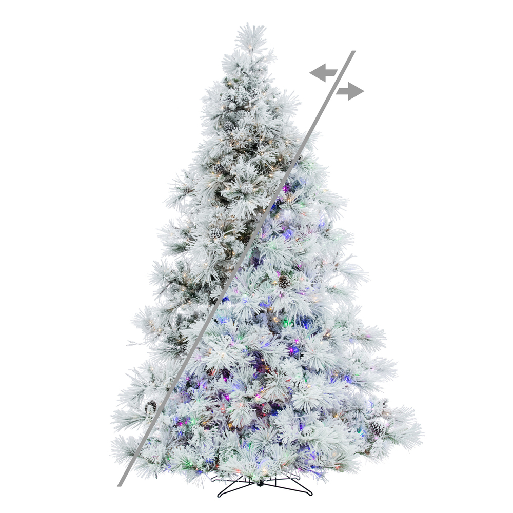 Vickerman Flocked Mountain Pine Artificial Christmas Tree