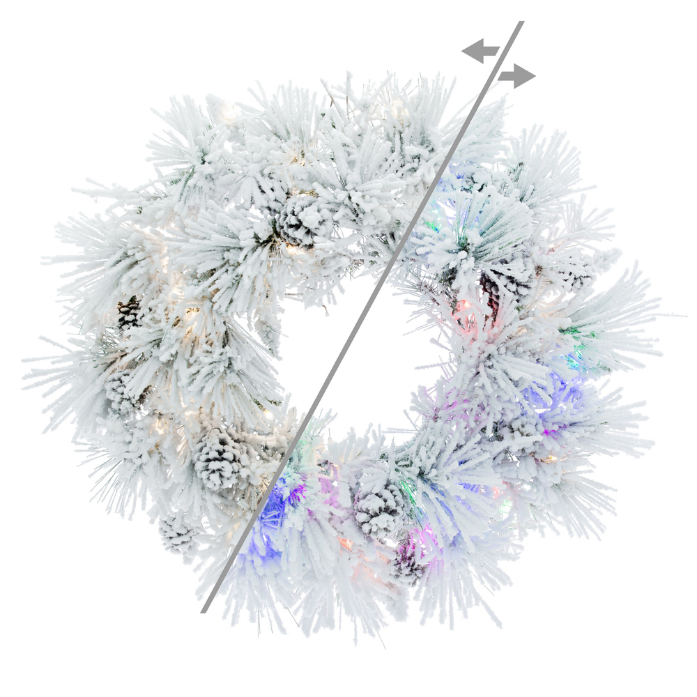 Vickerman Flocked Mountain Pine Artificial Wreath