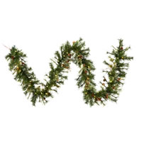9' X 12" Mixed Country Garland LED 100WW