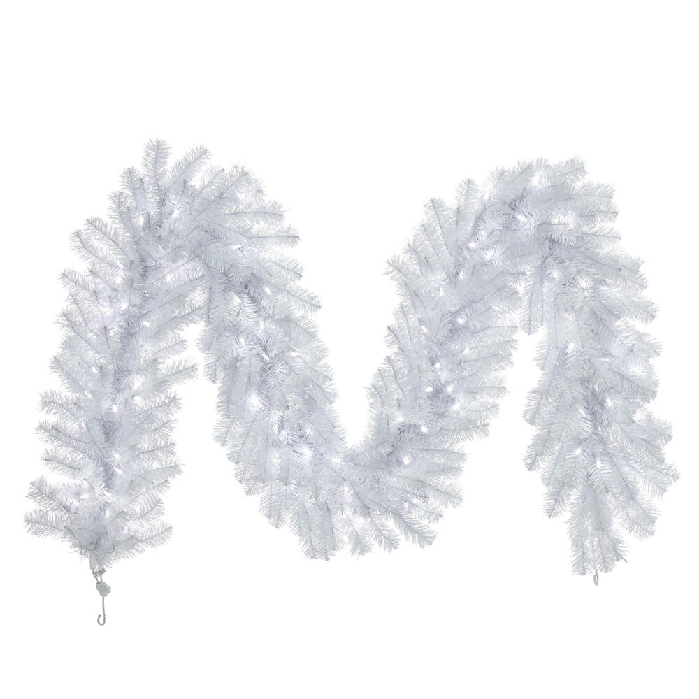 Vickerman Artificial Crystal White Garland