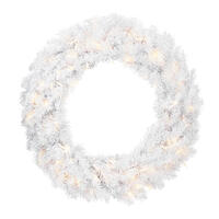 Vickerman Artificial Crystal White Wreath
