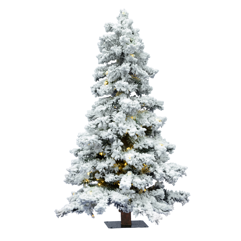Vickerman Flocked Spruce Alpine Artificial Christmas Tree