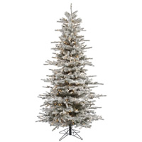 Vickerman Flocked Sierra Fir Slim Artificial Christmas Tree