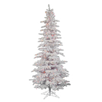 Vickerman Flocked White Spruce Slim Artificial Christmas Tree