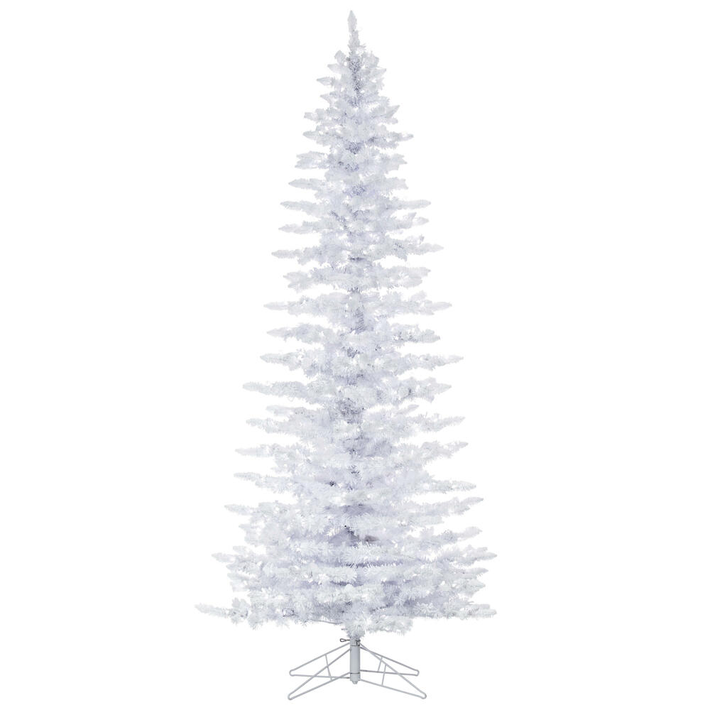 Vickerman Flocked White Spruce Slim Artificial Christmas Tree
