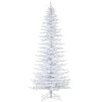 Vickerman Flocked White Spruce Slim Artificial Christmas Tree