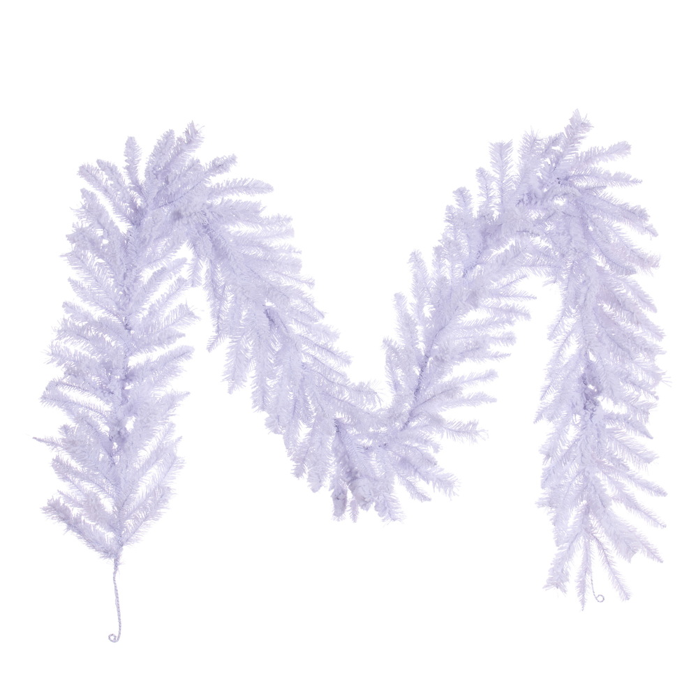 Vickerman Flocked White Artificial Garland