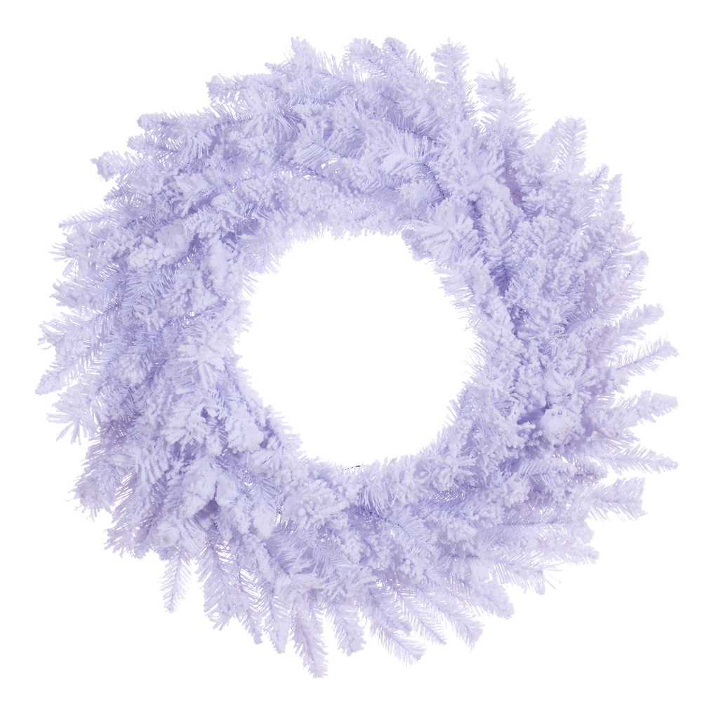Vickerman Flocked White Artificial Wreath