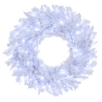 Vickerman Flocked White Artificial Wreath