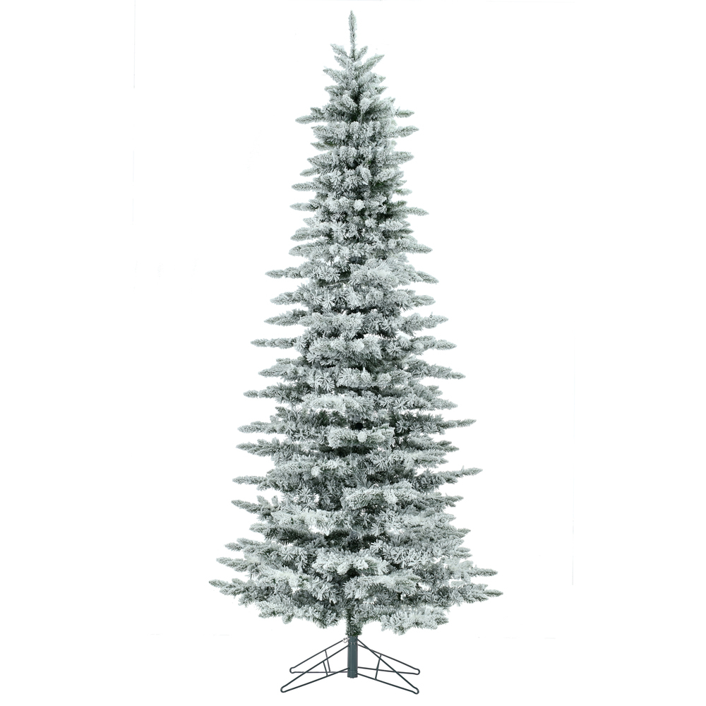 Vickerman Flocked Utica Fir Slim Artificial Christmas Tree
