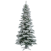 Vickerman Flocked Utica Fir Slim Artificial Christmas Tree