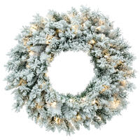 Vickerman Flocked Utica Fir Artificial Wreath 