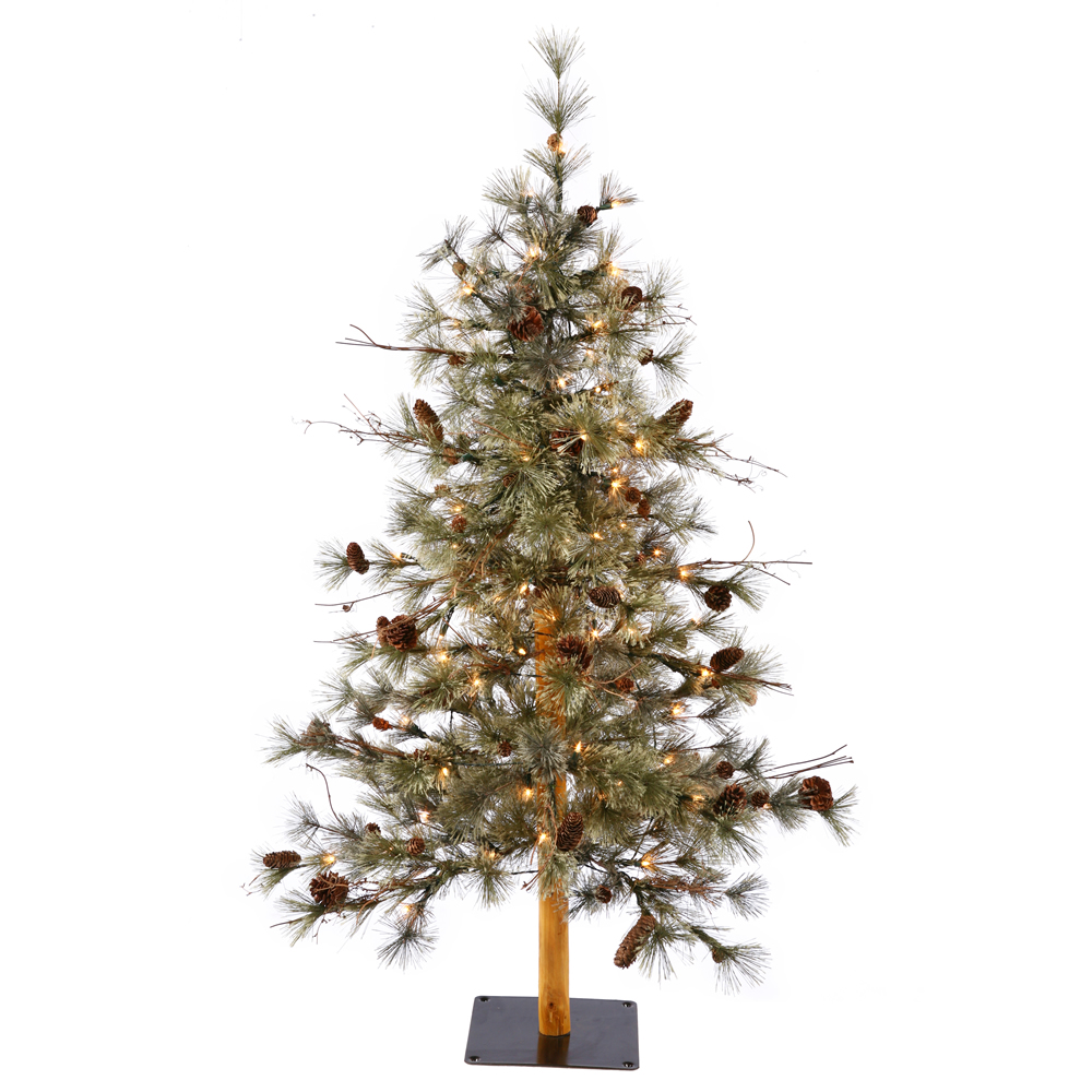 Vickerman Dakota Pine Artificial Christmas Tree with Wood Stand