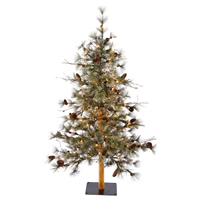 Vickerman Dakota Pine Artificial Christmas Tree with Wood Stand