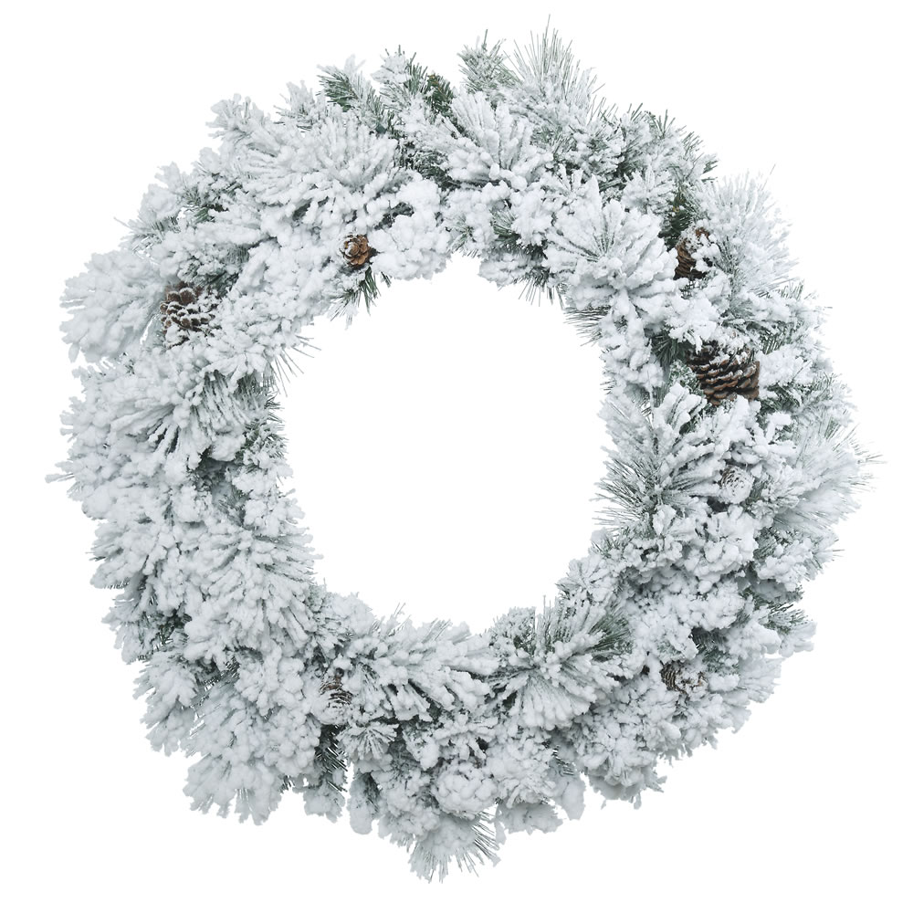 Vickerman Artificial Flocked Ashton Wreath
