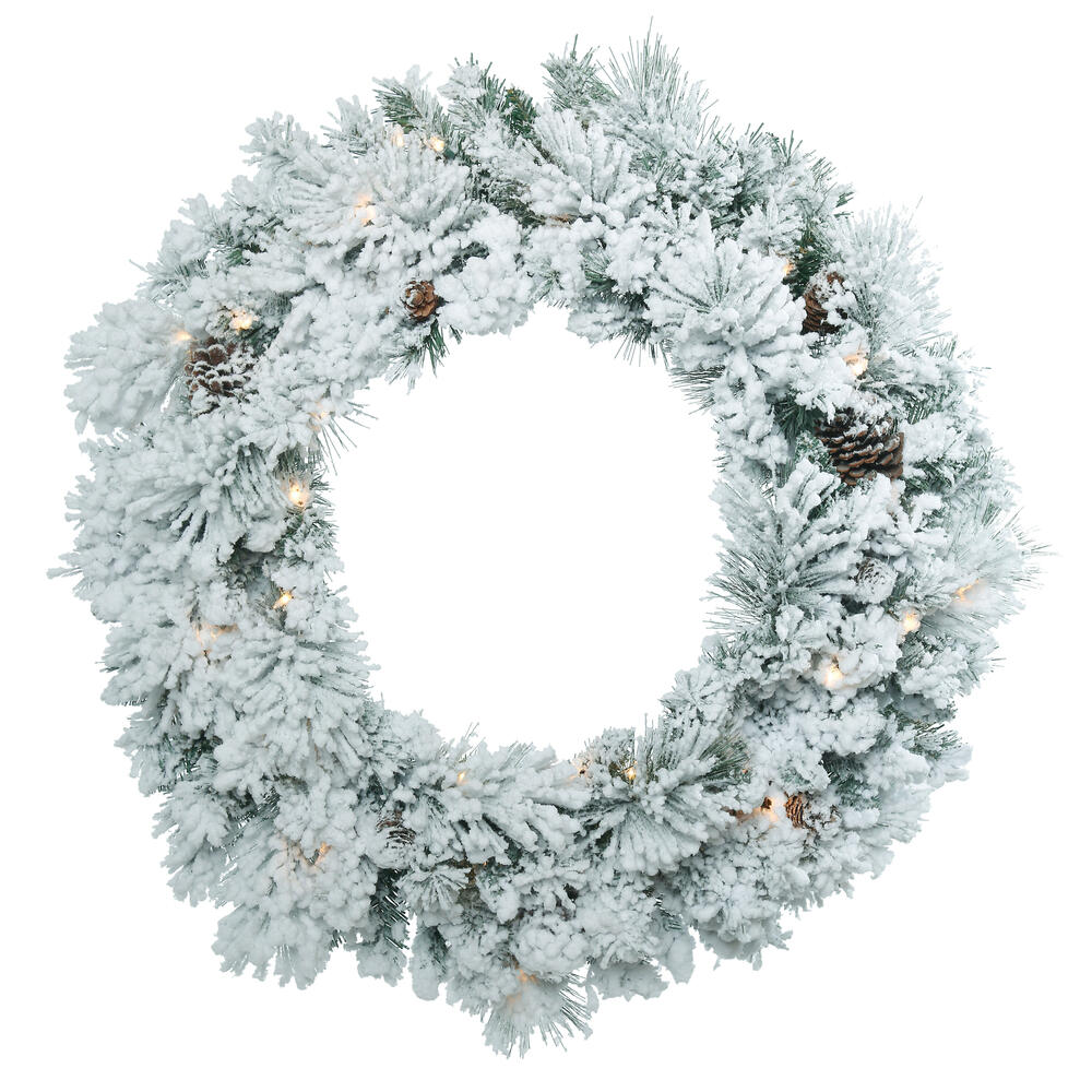 Vickerman Artificial Flocked Ashton Wreath