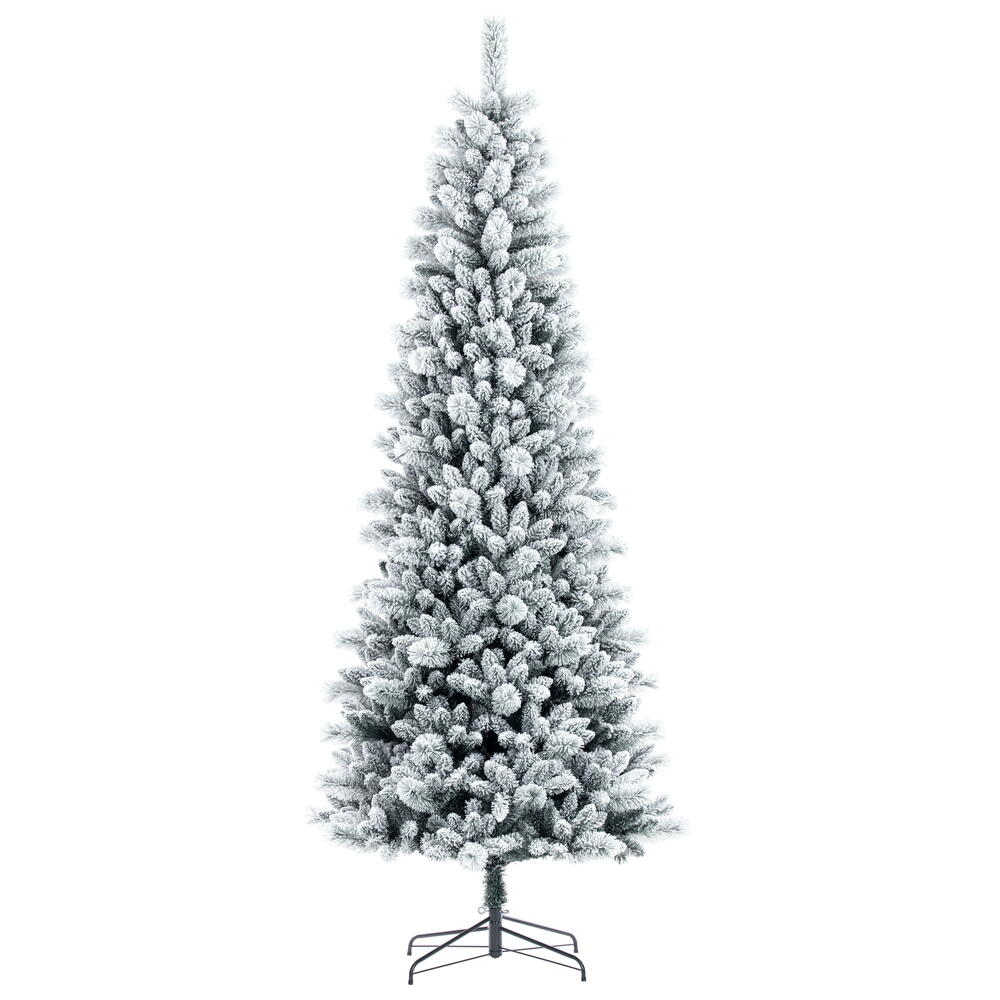 Vickerman Flocked White Pine Slim Artificial Christmas Tree