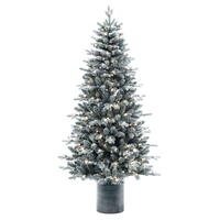 Vickerman Frosted Potted Spruce Artificial Christmas Tree