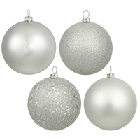 3" Silver Splendor 4 Finish Orn Ast 32