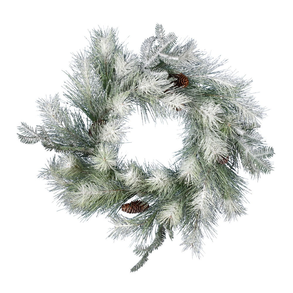 Vickerman Frosted Ansell Pine Artificial Christmas Wreath