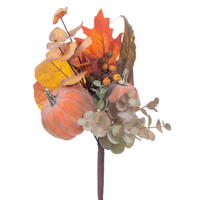 Vickerman Orange Pumpkin Eucalyptus Pinecone Accent