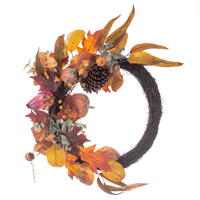 Vickerman Orange Pumpkin Eucalyptus Pinecone Accent